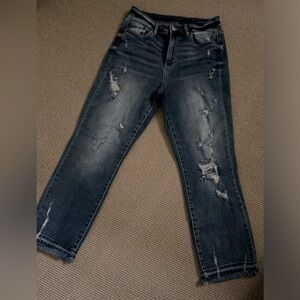 Judy Blue Sz. 5 distressed straight leg jeans